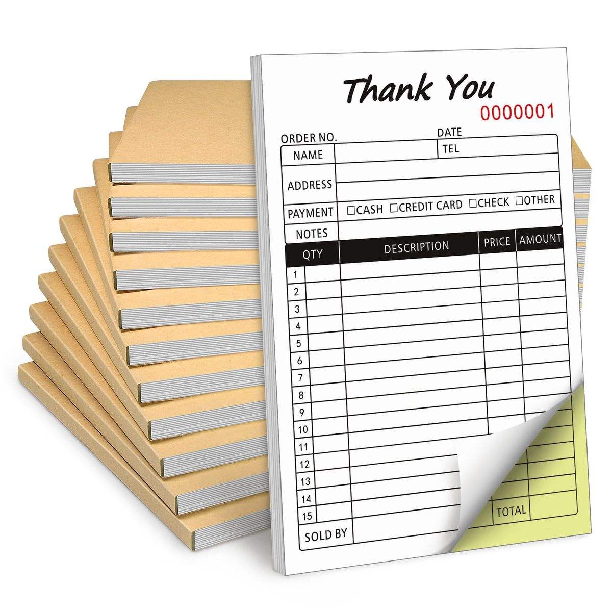 Thank You Receipt Book 2 Part  - Carbon Copy Book 评论和价格