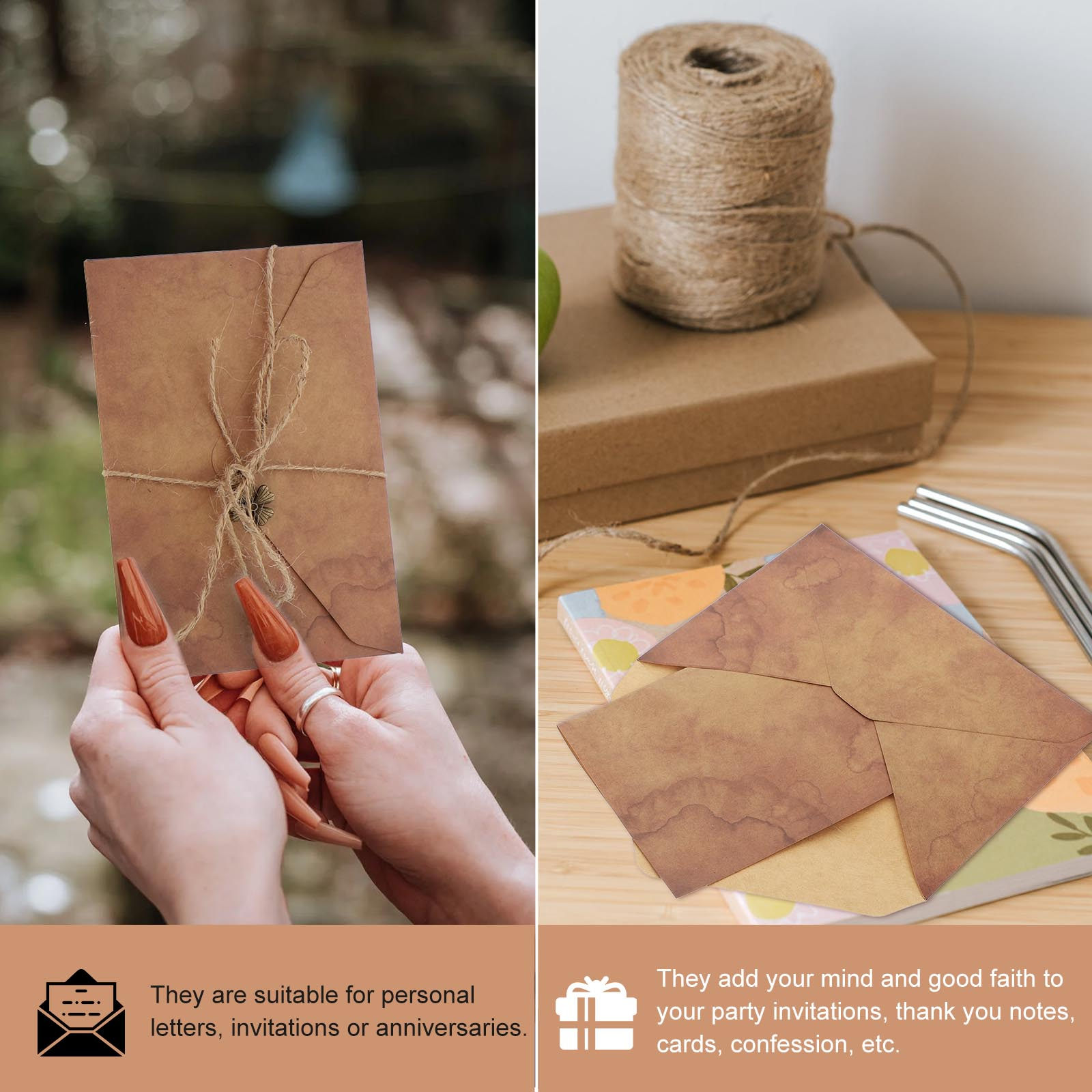 Vintage Writing Paper Envelope - Letter Envelope Kraft 评论和价格