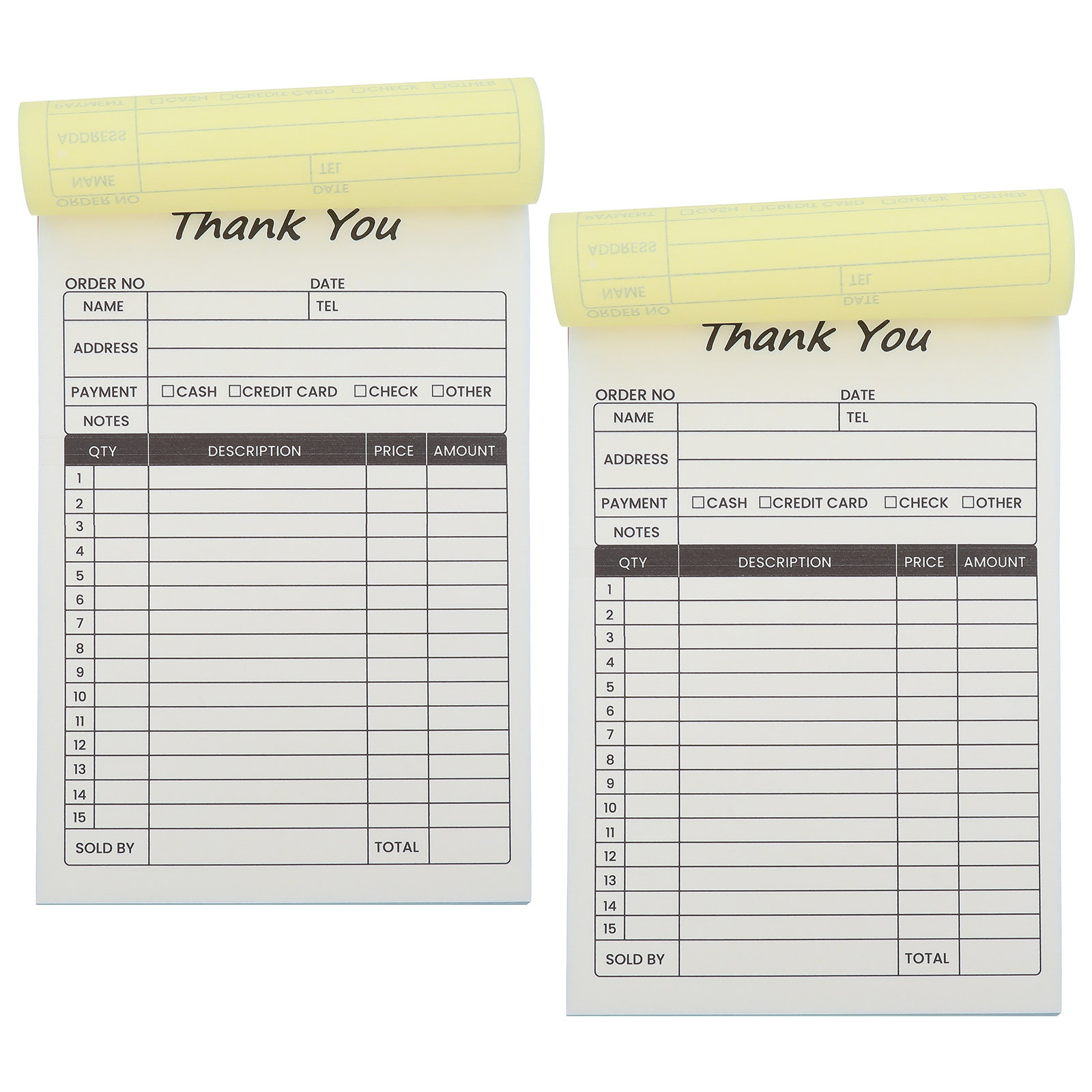 2Pcs 2-Part Invoice Receipt Bo - Carbon Copy Book 评论和价格