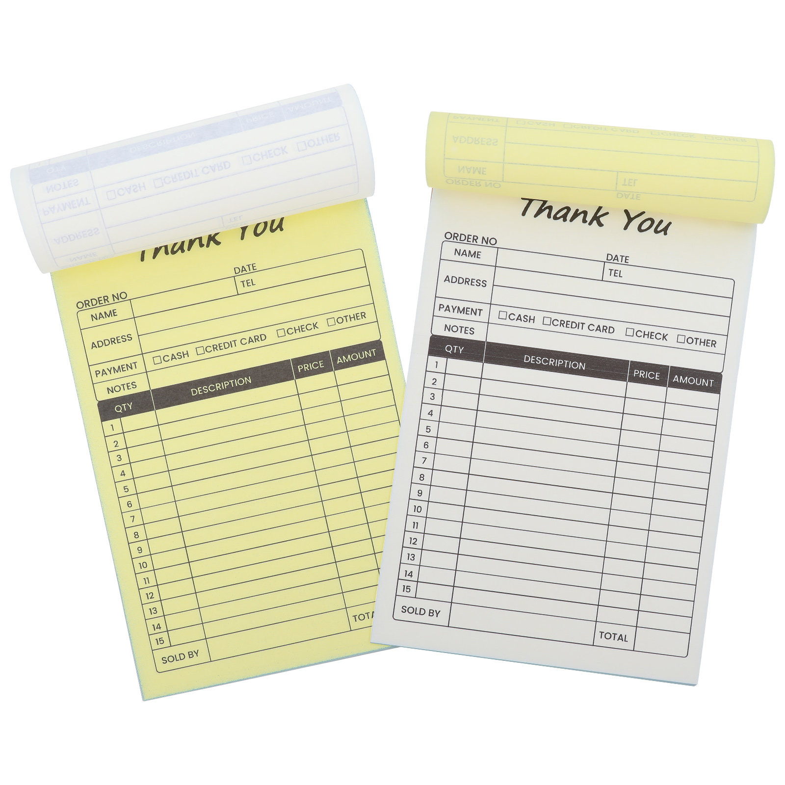 2Pcs 2-Part Invoice Receipt Bo - Carbon Copy Book 评论和价格